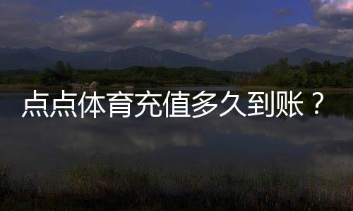 点点体育充值多久到账？到账时间、延迟原因与快速解决办法