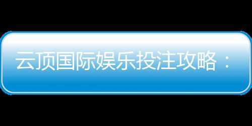 云顶国际娱乐投注攻略：资深玩家教你稳赢技巧与实战心得