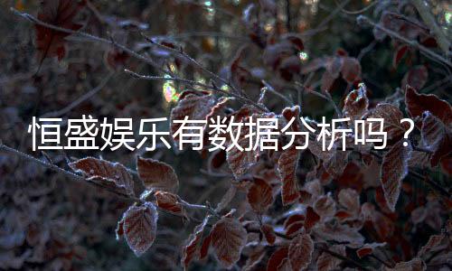 恒盛娱乐有数据分析吗？深度解析其数据统计与玩家胜率