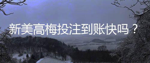 新美高梅投注到账快吗？实测到账速度与提款技巧分享