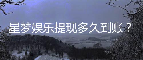 星梦娱乐提现多久到账？到账时间及流程全解析