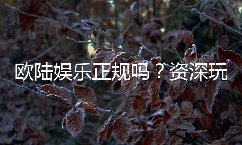 欧陆娱乐正规吗？资深玩家揭秘其安全性与可靠性