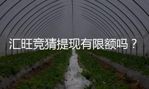 汇旺竞猜提现有限额吗？了解平台提现规则与限制