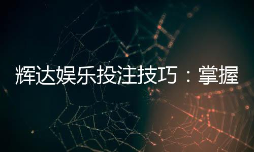 辉达娱乐投注技巧：掌握三大实战策略提升胜率